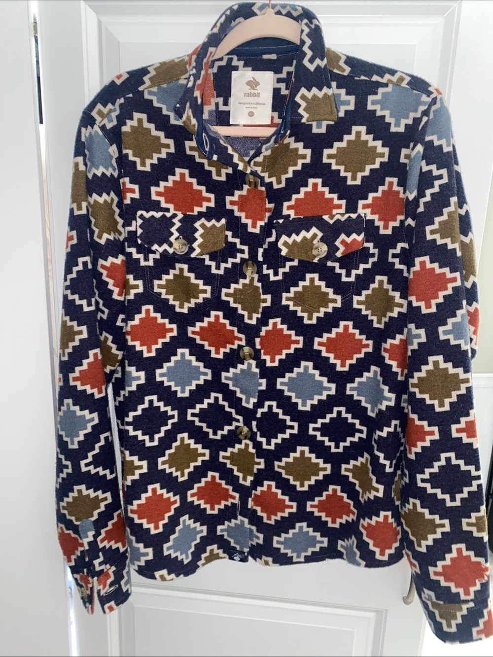 Rabbit Country Wool Blend Button Down Shirt Women’s XL